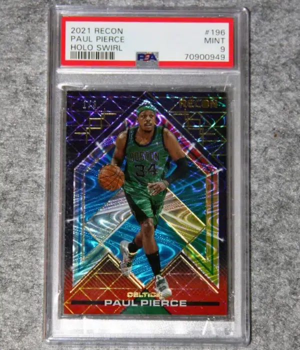 2021-22 Paul Pierce #196 Panini Recon Holo Swirl PSA MINT 9 SN#1 - front