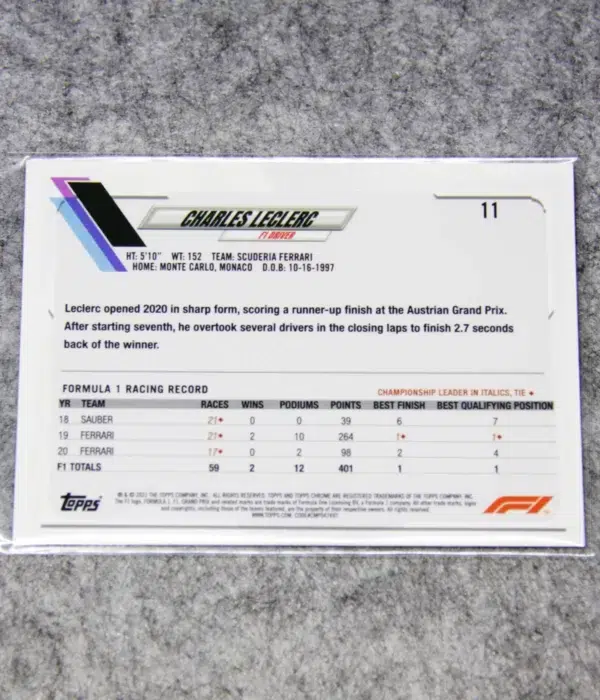 2021 Charles LeClerc #11 Topps Chrome - back