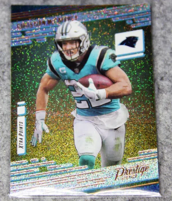 2021 Christian McCaffrey #78 Panini Prestige Xtra Points Galaxy Parallel - front