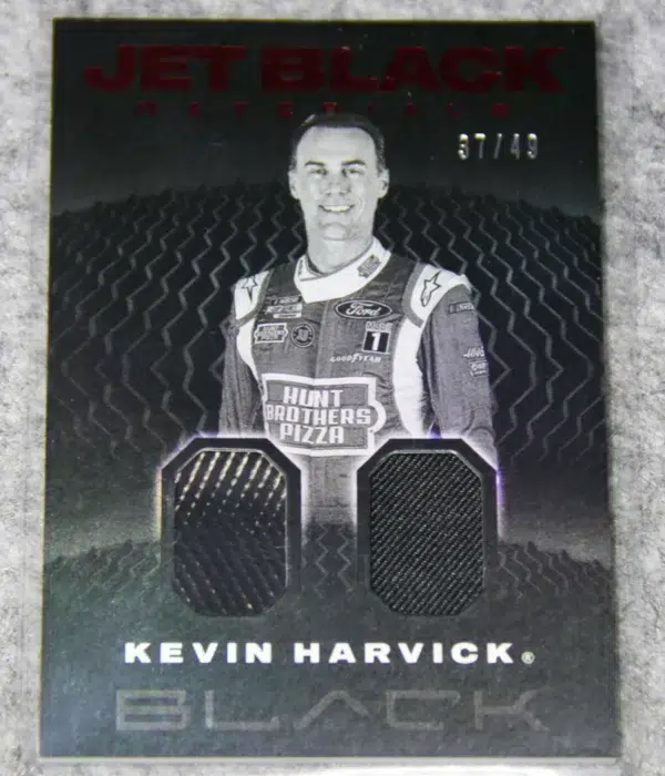 2021 Kevin Harvick #JBM-KH Panini Nascar Jet Black Materials Dual Relic Red SN#37 - front