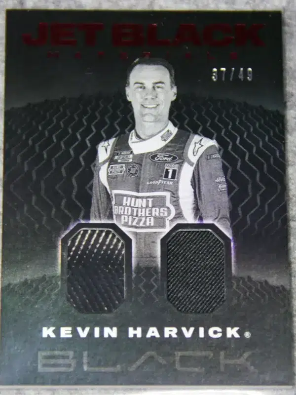2021 Kevin Harvick #JBM-KH Panini Nascar Jet Black Materials Dual Relic Red SN#37 - front