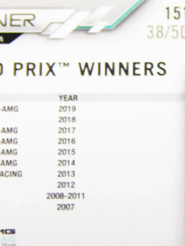 2021 Valtteri Bottas #151 Topps Chrome F1 Grand Prix Winner US Gold Refractor SN#38 - detail