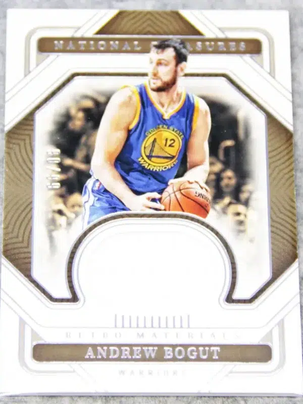 2022-23 Andrew Bogut #RM-ABG Panini National Treasures Retro Materials SN#90 - front