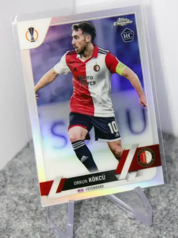 2022-23 Orkun Kokcu #151 Topps Chrome UEFA Europa League Silver Refractor RC - stand