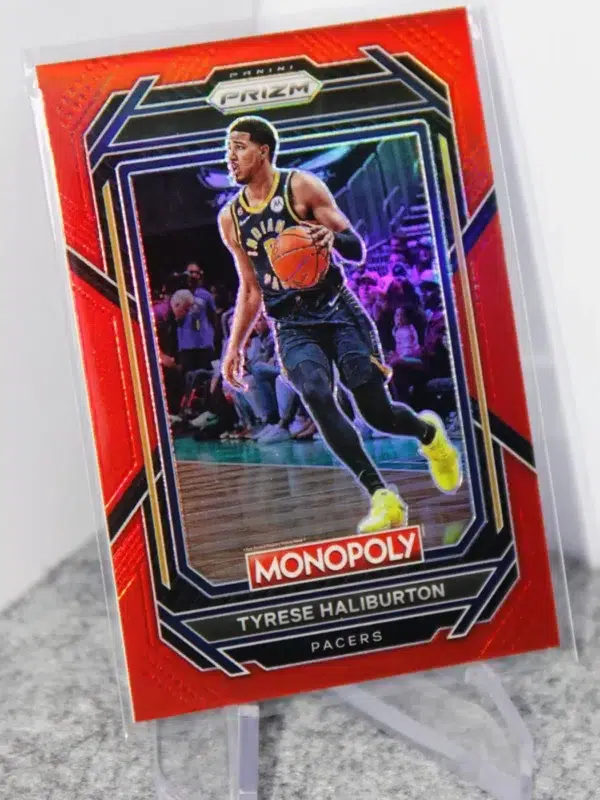 2022-23 Tyrese Haliburton #34 Panini Prizm Monopoly Red Prizm SN#84 - stand