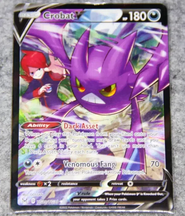 2022 Crobat V TG20-TG30 Pokemon Lost Origin Full Art Trainer Gallery Ultra Rare Holo - front