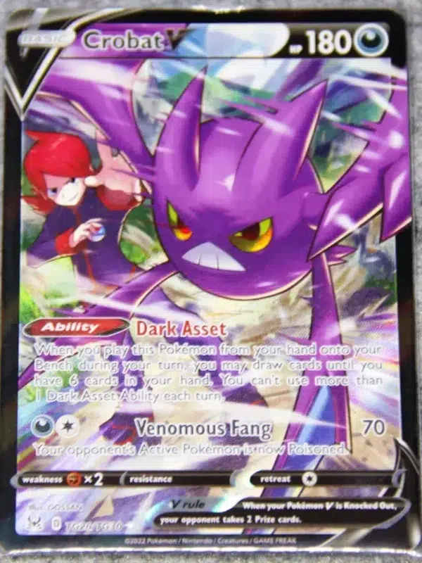 2022 Crobat V TG20-TG30 Pokemon Lost Origin Full Art Trainer Gallery Ultra Rare Holo - front