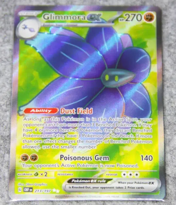 2022 Glimmora ex 213-197 Pokemon Obsidian Flames Full Art Ultra Rare - front