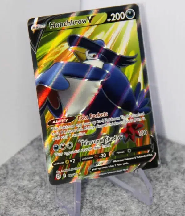 2022 Honchkrow V #161172 Pokemon Brilliant Stars Full Art Ultra Rare Holo - stand