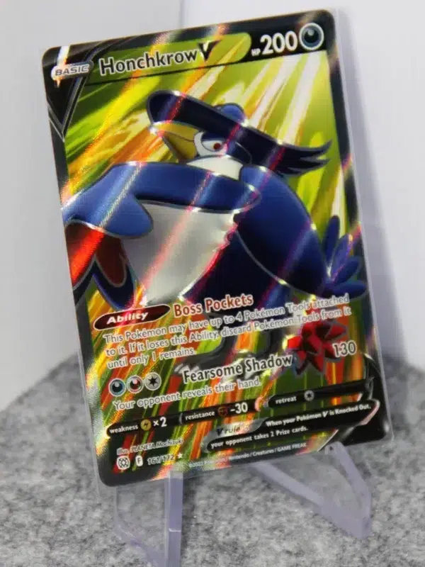 2022 Honchkrow V #161172 Pokemon Brilliant Stars Full Art Ultra Rare Holo - stand