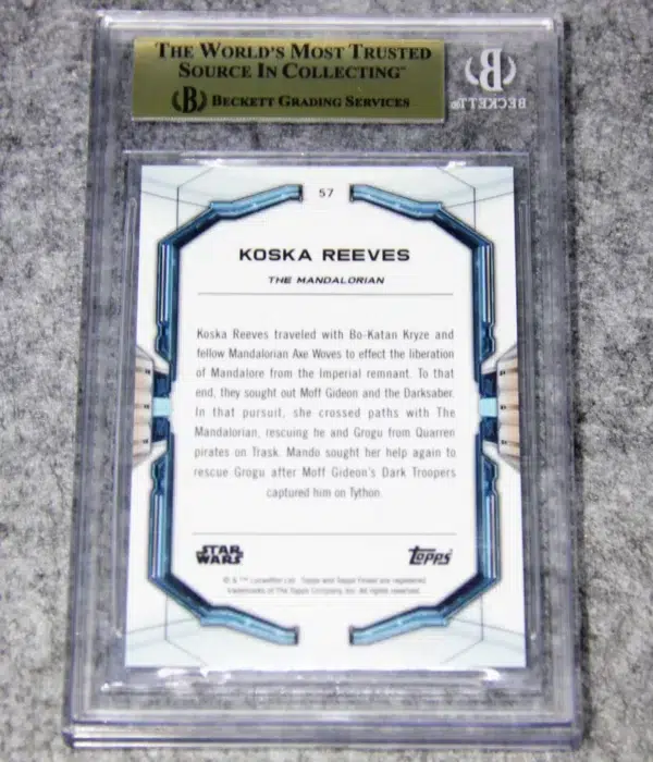 2022 Koska Reeves #57 Topps Finest Star Wars Blue Refractor SN#14 BGS 9.5 GEM MT - back