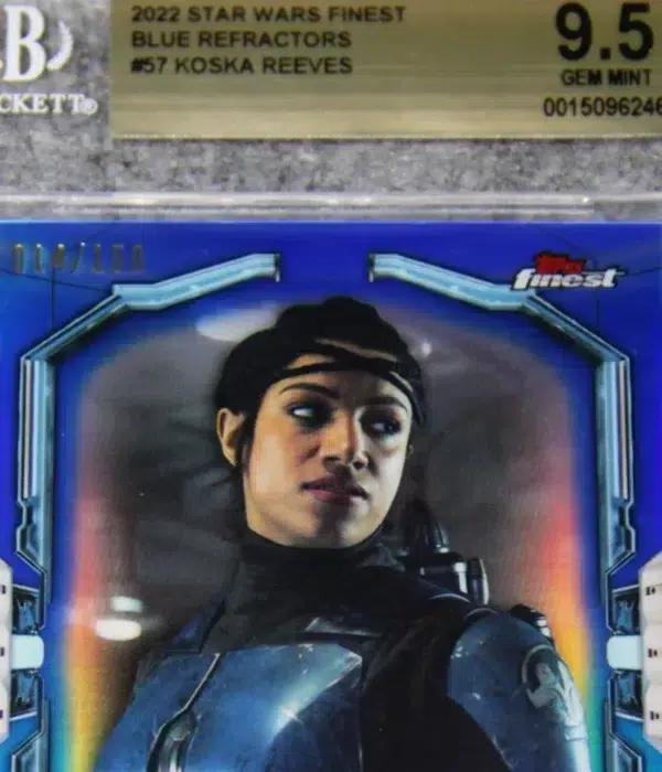 2022 Koska Reeves #57 Topps Finest Star Wars Blue Refractor SN#14 BGS 9.5 GEM MT - detail