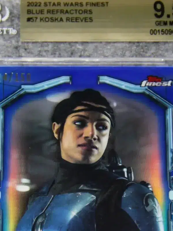 2022 Koska Reeves #57 Topps Finest Star Wars Blue Refractor SN#14 BGS 9.5 GEM MT - detail