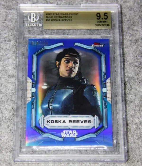 2022 Koska Reeves #57 Topps Finest Star Wars Blue Refractor SN#14 BGS 9.5 GEM MT - front