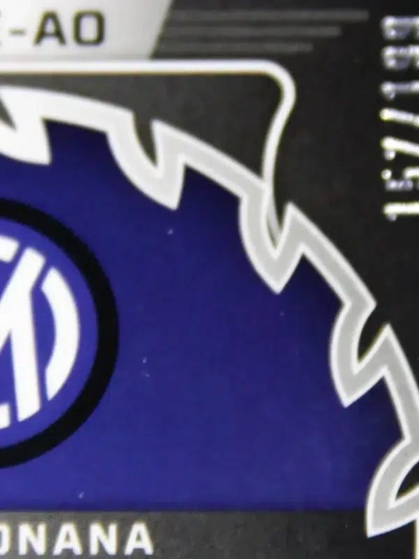 2023 Andre Onana #CE-AO Panini Obsidian Soccer Cutting Edge Dual Patch Silver SN#157 - detail