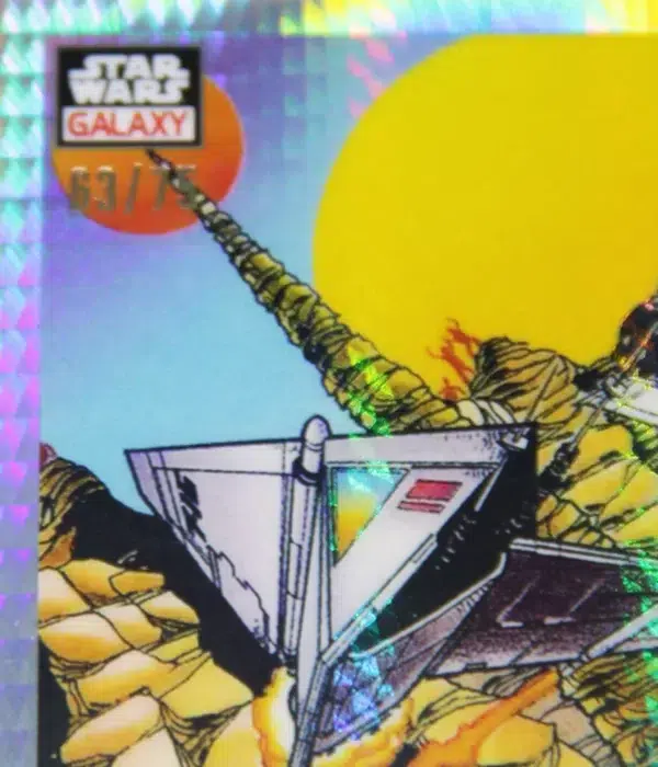 2023 Beggar's Canyon Run #12 Topps Star Wars Chrome Galaxy Prism Refractor SN#63 - detail