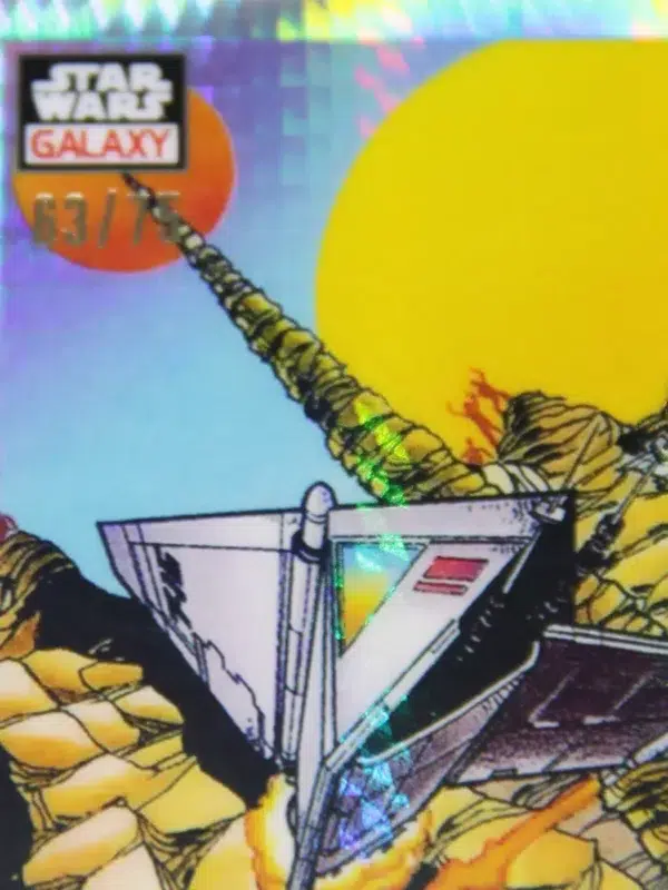 2023 Beggar's Canyon Run #12 Topps Star Wars Chrome Galaxy Prism Refractor SN#63 - detail