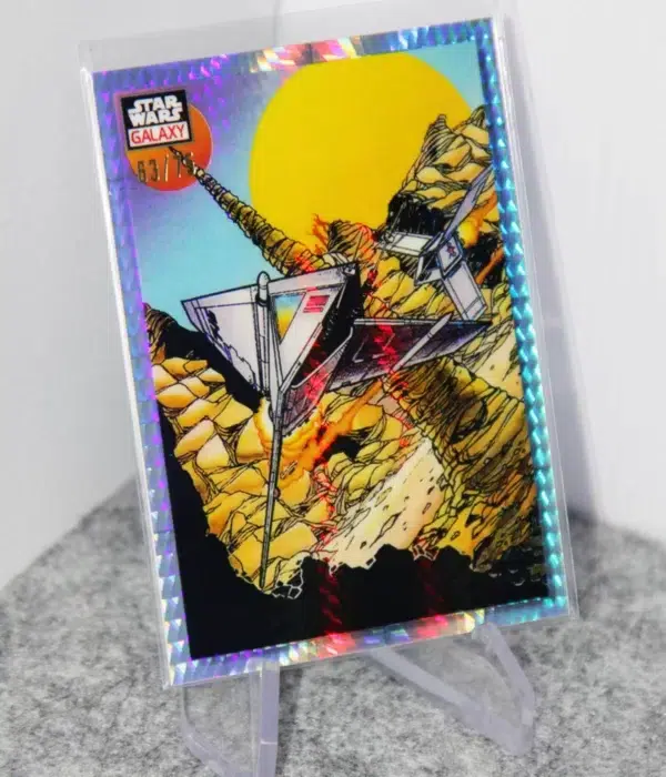 2023 Beggar's Canyon Run #12 Topps Star Wars Chrome Galaxy Prism Refractor SN#63 - stand