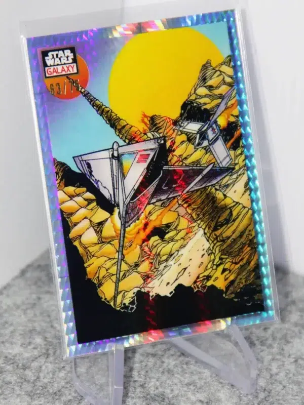 2023 Beggar's Canyon Run #12 Topps Star Wars Chrome Galaxy Prism Refractor SN#63 - stand