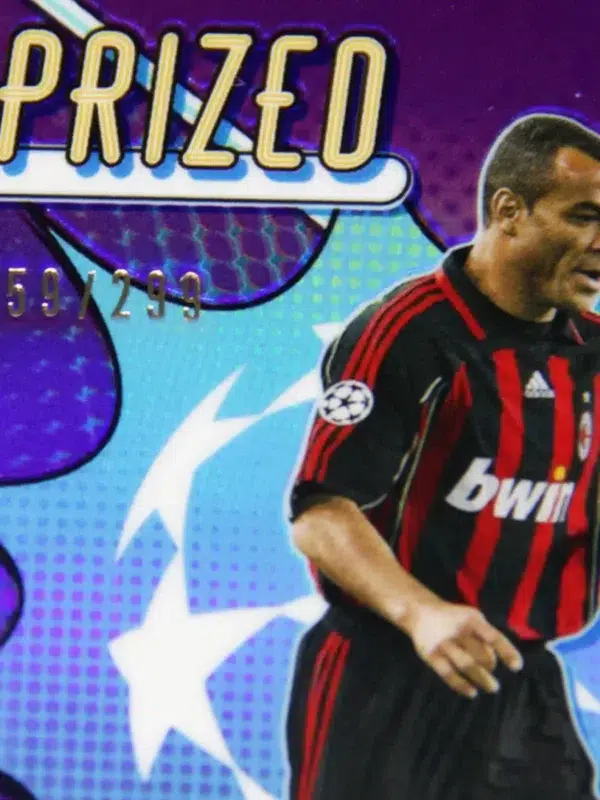 2023 Cafu #PF-2 Topps Finest UEFA Champions League Prized Footballers Purple Refractor SN#259 - detail