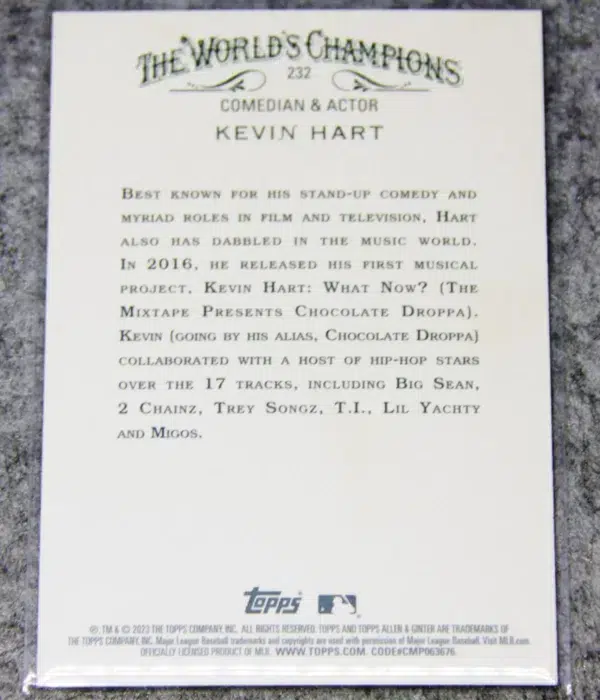2023 Kevin Hart #232 Topps Allen & Ginter - back