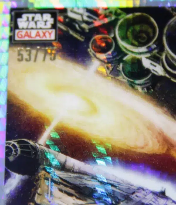 2023 Millennium Falcon #54 Topps Star Wars Chrome Galaxy Flight of the Millennium Falcon Prism Refractor SN#53 - detail