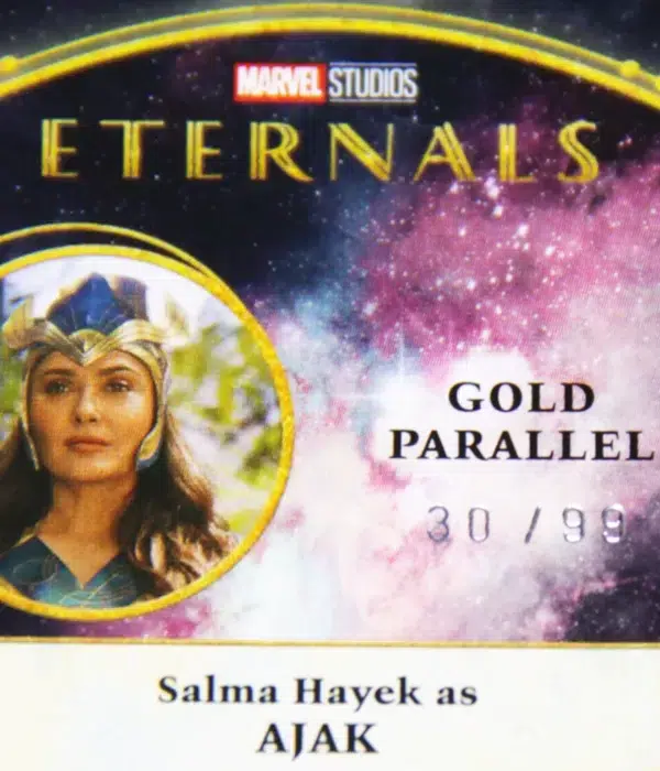 2023 Salma Hayek as Ajak #84 Upper Deck Marvel Eternals Characters Gold Parallel SN#30 - detail