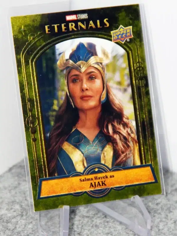 2023 Salma Hayek as Ajak #84 Upper Deck Marvel Eternals Characters Gold Parallel SN#30 - stand