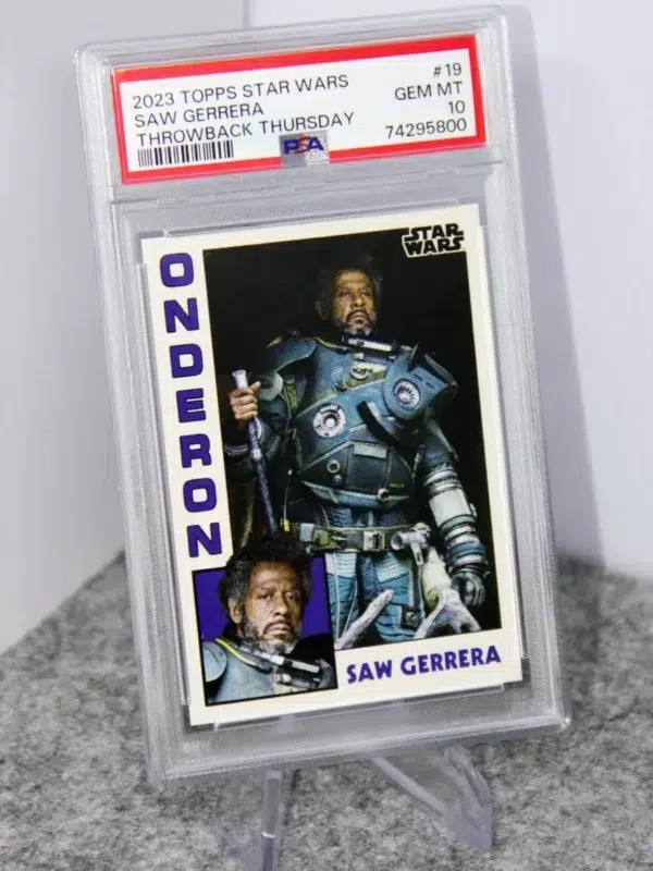 2023 Saw Gerrera #19 Topps Star Wars Throwback Thursday PSA 10 GEM MT - stand