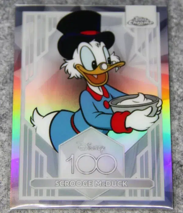 2023 Scrooge McDuck #87 Topps Chrome Disney 100 Silver Refractor SP - front