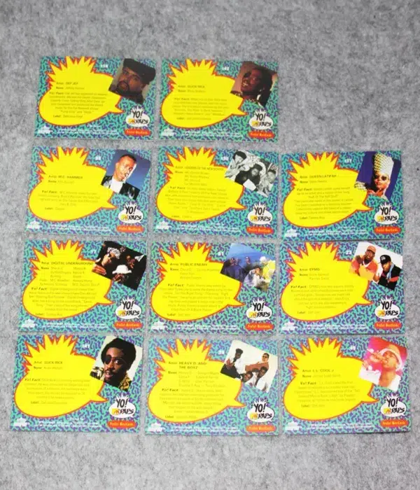 1991 YO! MTV Raps #127 ProSet YO! MTV Raps Music Cards - Lot of 11 - back
