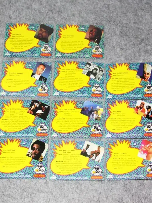 1991 YO! MTV Raps #127 ProSet YO! MTV Raps Music Cards - Lot of 11 - back