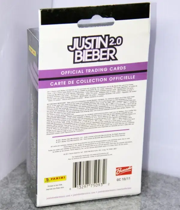 2011 Panini Justin Bieber 2.0 36 Card Box - Sealed - back
