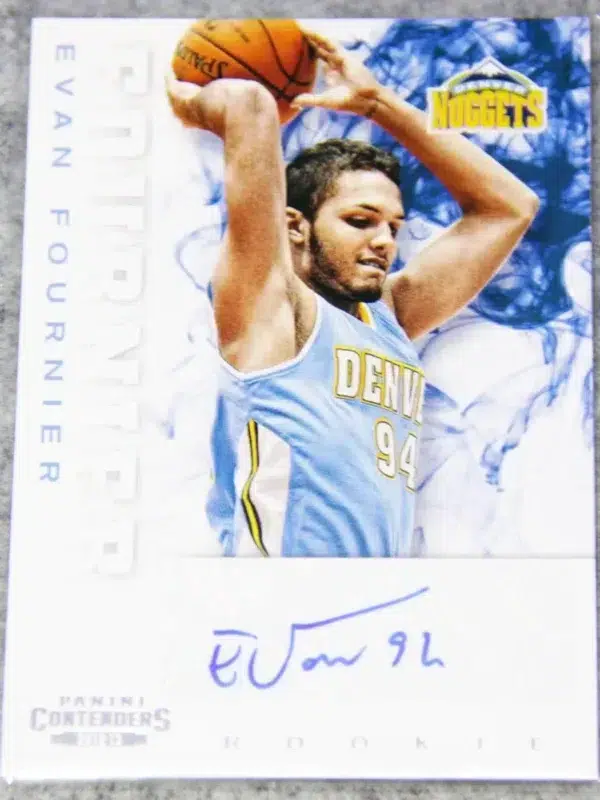 2012-13 Evan Fournier #219 Panini Contenders Rookie Autograph RC - front
