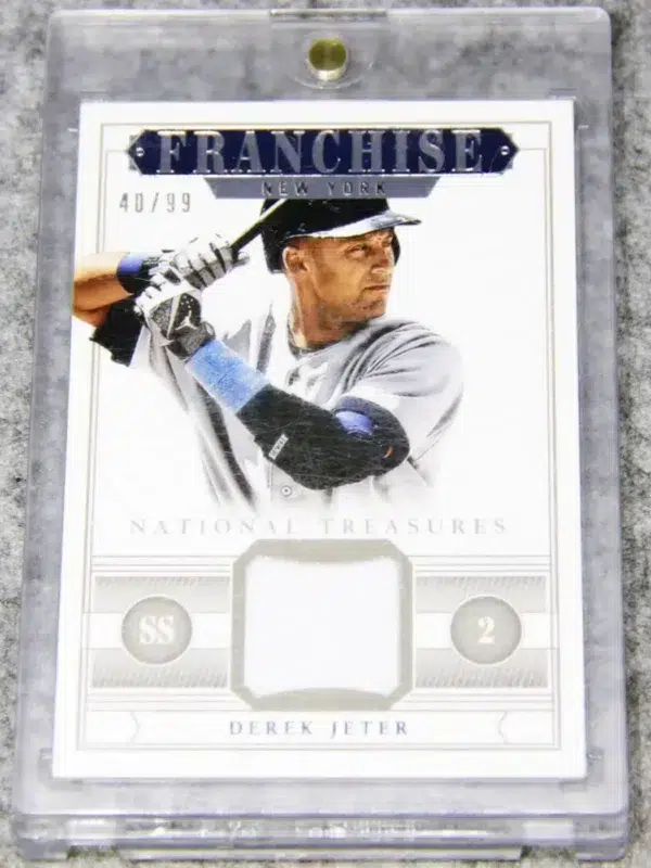 2014 Derek Jeter #8 Panini National Treasures Franchise Materials Patch SN#40 - front
