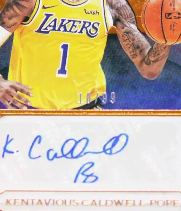 2018-19 Kentavious Caldwell-Pope #CA-KCP Panini Crown Royale Autograph SN#18 - detail