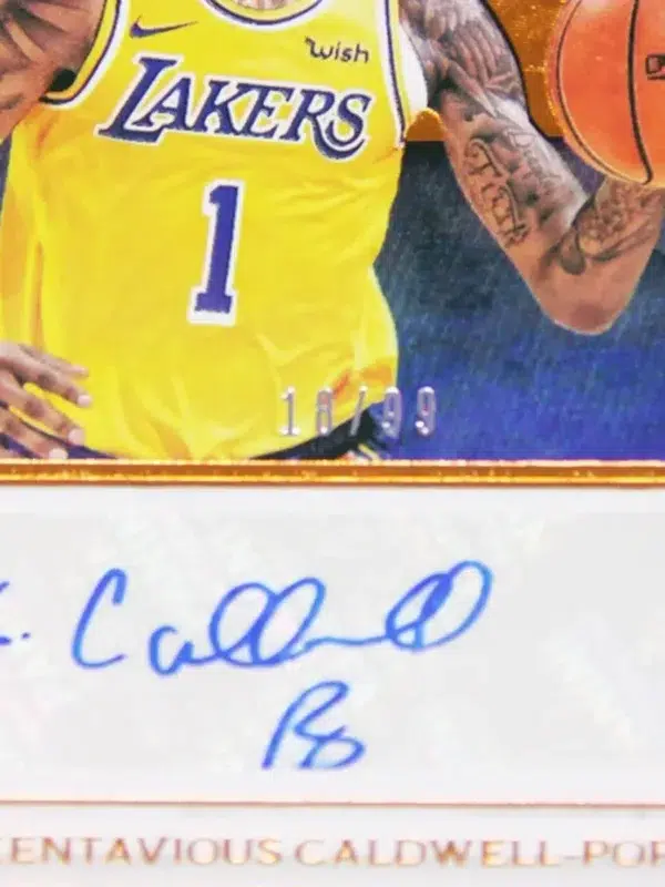 2018-19 Kentavious Caldwell-Pope #CA-KCP Panini Crown Royale Autograph SN#18 - detail