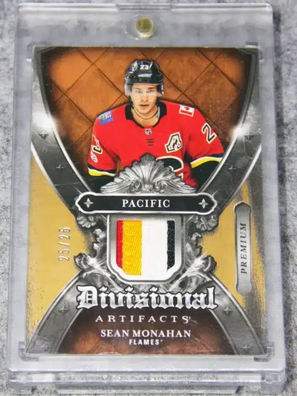 2018-19 Sean Monahan #DA-SM Upper Deck Artifacts Hockey Divisional Artifacts Patch SN#25 - front