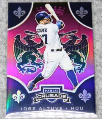 2018 Jose Altuve #19 Panini Crusade Pink Prizm SN#02 - front