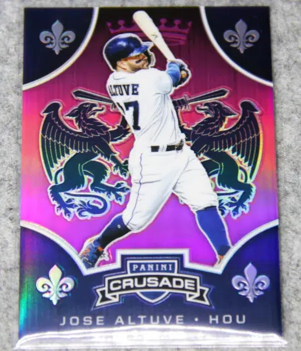 2018 Jose Altuve #19 Panini Crusade Pink Prizm SN#02 - front