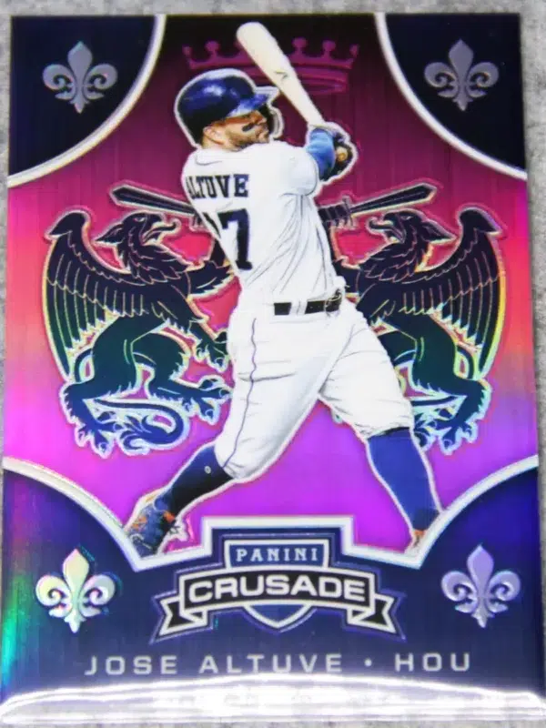 2018 Jose Altuve #19 Panini Crusade Pink Prizm SN#02 - front