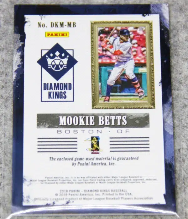 2018 Mookie Betts #DKM-MB Panini Diamond Kings Materials Dual Patch SN#55 - back