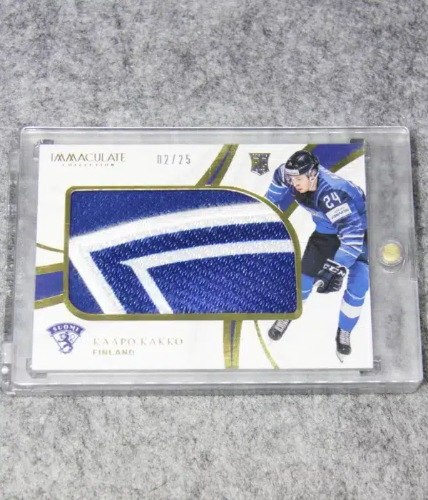 2019-20 Kaapo Kakko #IJ-KF Panini Immaculate Collection Jumbo Patch Gold RC SN#2 - front