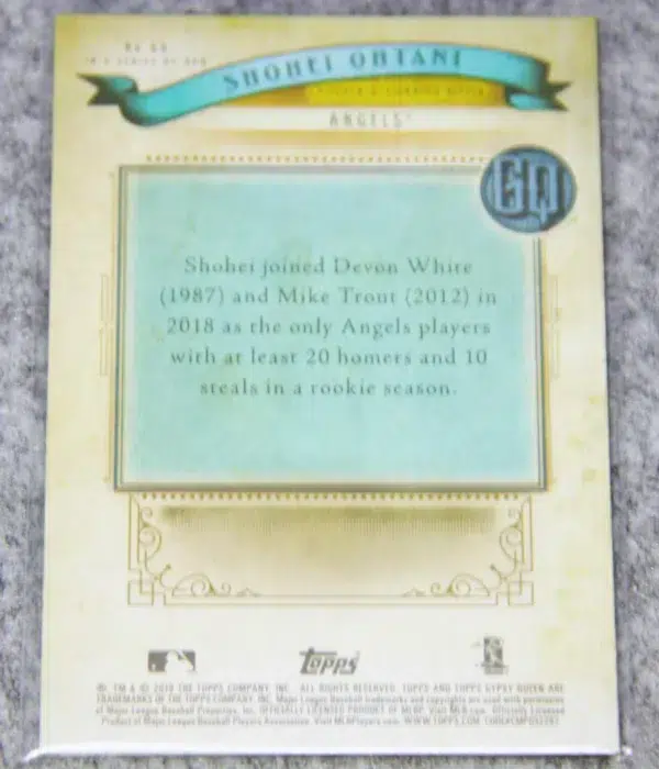 2019 Shohei Ohtani #55 Topps Gypsy Queen - back