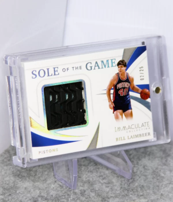 2020-21 Bill Laimbeer #SG-BLM Panini Immaculate Sole Of The Game Sneaker Swatch SN#02 - stand