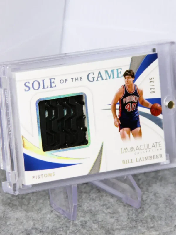 2020-21 Bill Laimbeer #SG-BLM Panini Immaculate Sole Of The Game Sneaker Swatch SN#02 - stand
