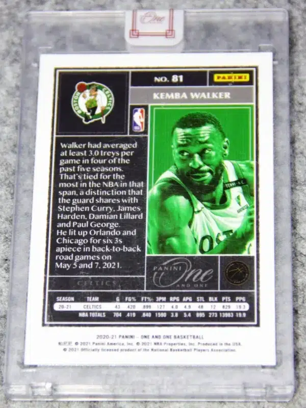 2020-21 Kemba Walker #81 Panini One And One Silver Parallel SN#92 - back