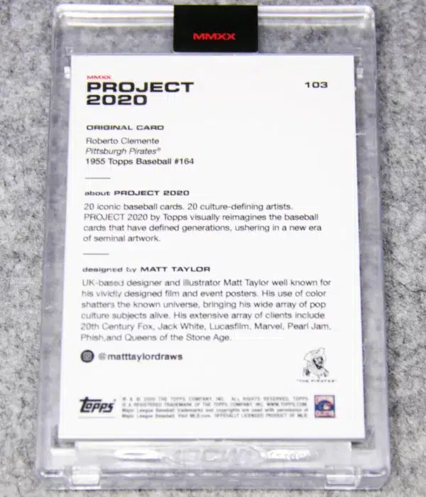 2020 Roberto Clemente by Matt Taylor #103 Topps Project 2020 - back