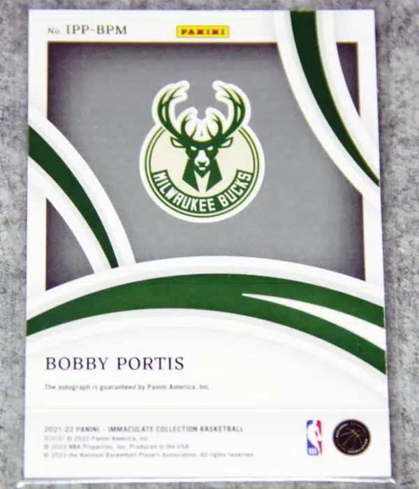 2021-22 Bobby Portis #IPP-BPM Panini Immaculate Collection Past & Present Signatures SN23 - back