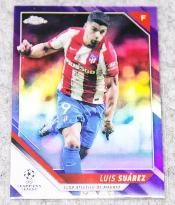 2021-22 Luis Suárez #108 Topps Chrome UEFA Champions League Purple Refractor SN#99 - front